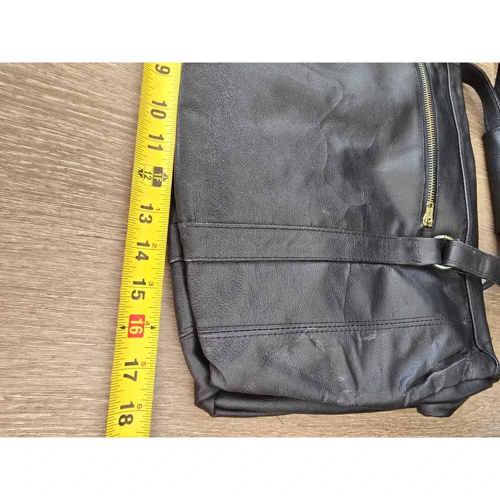 Vintage CAMEL Black Leather‎ Duffle Bag Travel Weekender CarryOn Gold Hardware